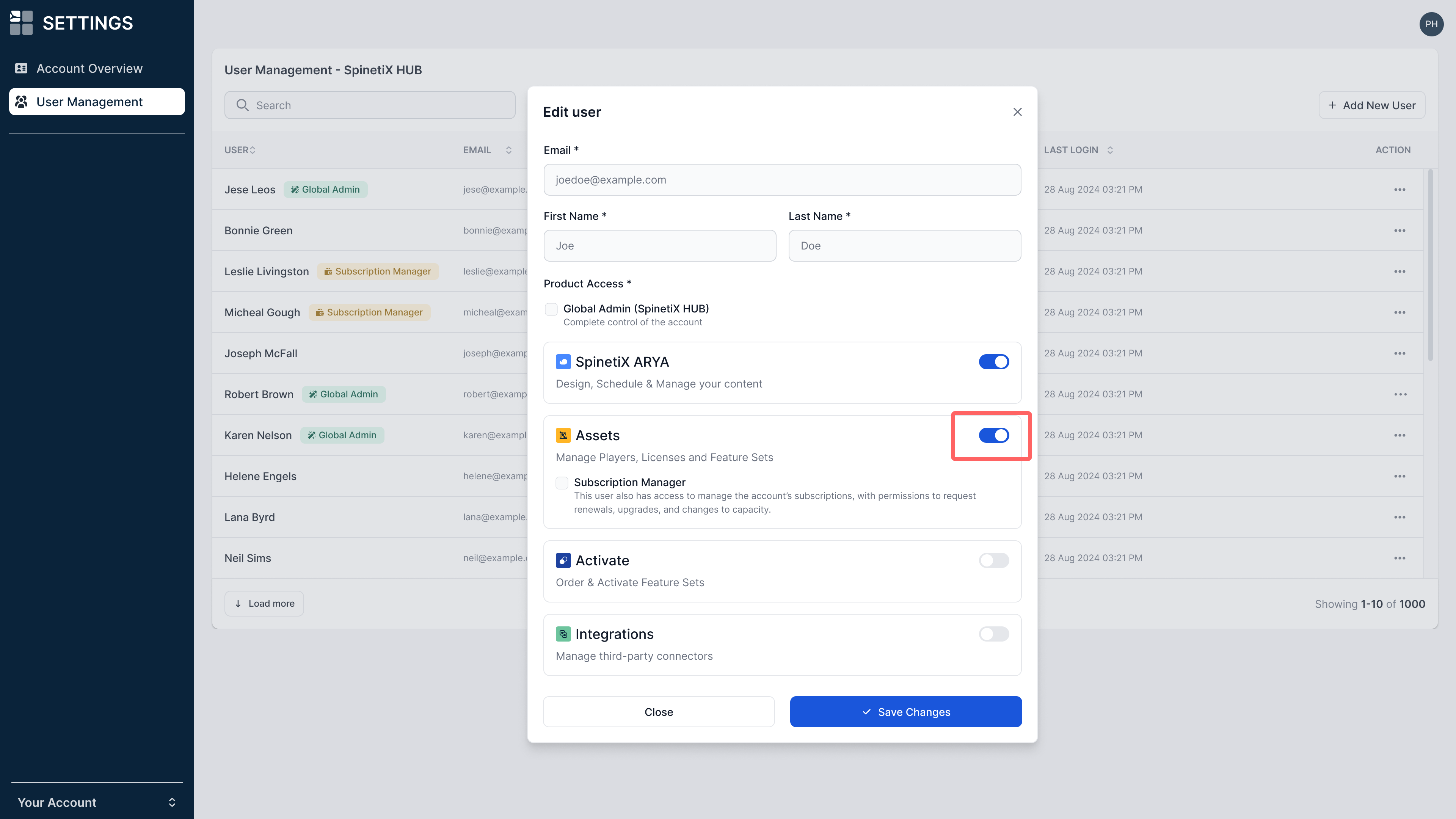 Enable Assets product